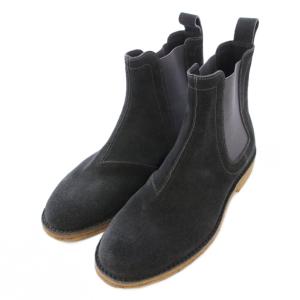 BOTTEGA VENETA サイドゴアブーツ ショート ローヒール スエード 切替 38.5 黒 ブラック /BB
