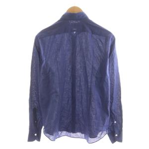 GIANNETTO シャツ 長袖 コットン L 紺 ネイビー /AN15