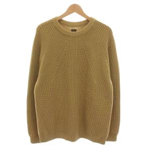 SIGNATURE CREW NECK クルーネック ニット セーター 長袖 4 茶 ベージュ BN-21FM-023