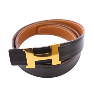 コンスタンス C刻印 ベルト レザー Hロゴ 75 ブラウン