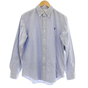 ボタンダウンシャツ 長袖 コットンオックスフォード L 青 ブルー J-0643 YOX /OR