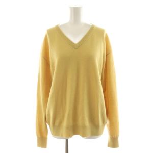 24AW Charlotte Vネックプルオーバー ニット セーター 長袖 ウール カシミヤ混 黄 イエロー