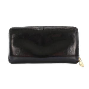 YVES SAINT LAURENT 長財布 ラウンドファスナー エナメル 黒 /YM