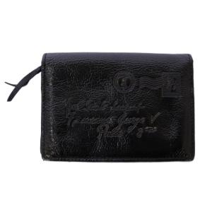 小銭入れ コインケース カードケース 二つ折り レザー 黒 /BM OH