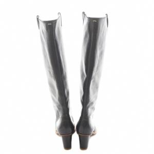 Martin Margiela 22 ロングブーツ ウェッジソール レザー 37 黒 ブラック /AN22