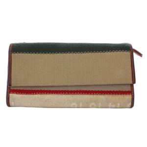 長財布 二つ折り キャンバス レザー マルチカラー /BM