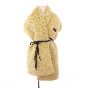 ソルド マフラー ムートン バイカラー ベージュ 黒 ブラック /BB