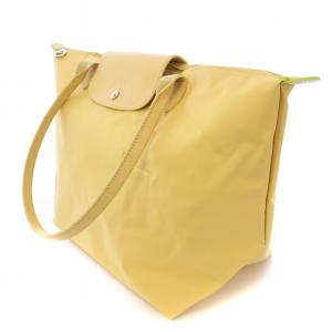 Longchamp Le Pliage ルプリアージュ トートバッグ ハンドバッグ ナイロン レザー ロゴ 黄色 イエロー
