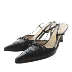 ココマーク ミュール ストラップ 36.5 ブラック