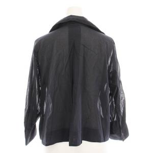 VERMEIL par iena 24SS コットンボイルクロップドシャツ シアー ブラウス 七分袖 グレー 24050938350020