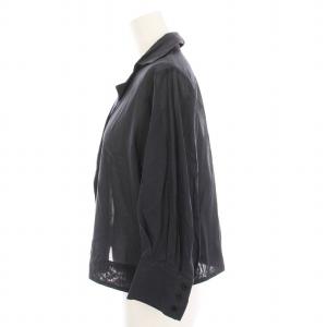 VERMEIL par iena 24SS コットンボイルクロップドシャツ シアー ブラウス 七分袖 グレー 24050938350020