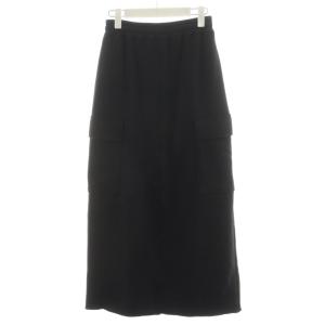 25SS ウォームスウェットカーゴスカート フレアスカート ロング丈 36 黒 ブラック 25060586802010