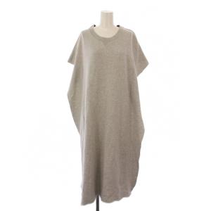 17SS ワンピース 半袖 ロング 素材切替 42 グレー 紺 S32CT0866 /BM