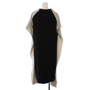 MM6 Maison Margiela 17SS ワンピース 半袖 ロング 素材切替 42 グレー 紺 S32CT0866 /BM