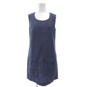 コムデギャルソン Comme des Garcons ノースリーブワンピース ミニ モヘア混 S 紺 ネイビー
