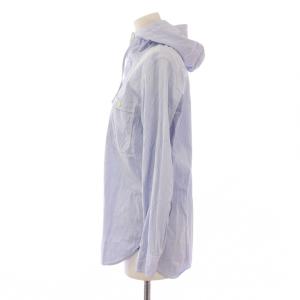 JUNYA WATANABE MAN COMME des GARCONS AD2012 シャツ ブラウス 長袖 フード ストライプ柄 S 水色