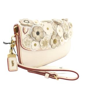 COACH クラッチウィズティーローズ クラッチバッグ 長財布 小銭入れ 花柄 レザー 白 ホワイト 23536 /YT