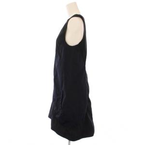 MARNI ワンピース ミニ丈 ノースリーブ Vネック 切替 バイカラー 38 黒 ブラック 紺 ネイビー /BB