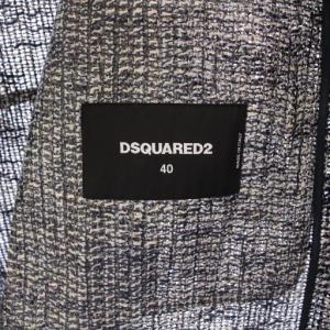 DSQUARED2 ステンカラーコート アウター ミドル丈 麻 リネン混 40 紺 ネイビー /BB