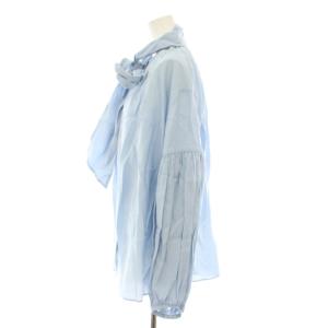 MILA OWEN MILAOWEN 24SS ボウタイ付き袖ボリュームブラウス シャツ 長袖 インナーキャミソール付き 0 水色 ライトブルー