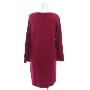 BURBERRY BLUE LABEL ニットワンピース 長袖 ひざ丈 ホース刺繍 38 紫 パープル 紺 ネイビー /GV