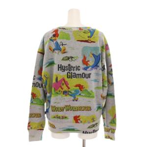 HYSTERIC GLAMOUR WOODY WOODPECKER ウッドペッカー スウェット トレーナー 総柄 長袖 F グレー マルチカラー