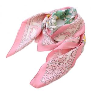 カレ90 EARLY AMERICA 古き良きアメリカ スカーフ シルク ピンク