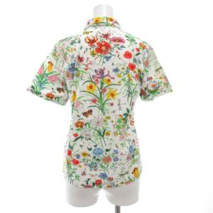 GUCCI オールド ヴィンテージ ポロシャツ カットソー 半袖 42 マルチカラー 花柄 総柄 /GV