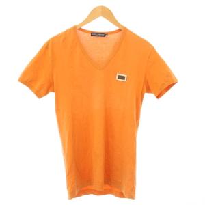 Tシャツ 半袖 Vネック ロゴ ワンポイント ストレッチ 44 オレンジ /BB