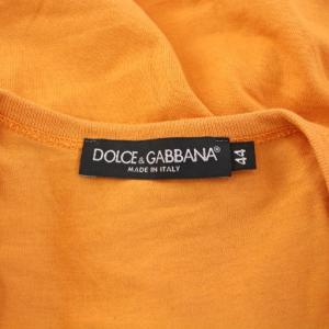 DOLCE&GABBANA Tシャツ 半袖 Vネック ロゴ ワンポイント ストレッチ 44 オレンジ /BB