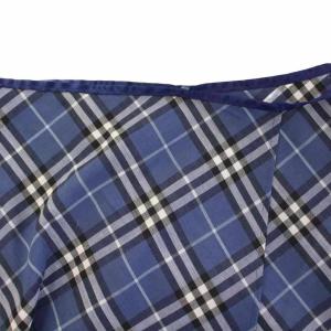 BURBERRY BLUE LABEL ラップスカート 巻き フレア ひざ丈 チェック柄 ペチコート付き ウール混 38 青 ブルー /BB JS