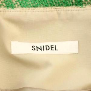SNIDEL 23SS ツイード ラップミニスカート SWFS232135 チェック スカート 0 ベージュ 緑 /G
