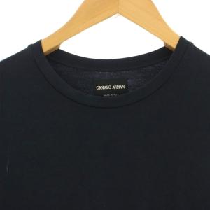 GIORGIO ARMANI Tシャツ 半袖 クルーネック ロゴ 48 紺 ネイビー 103723-CA37360 /OR