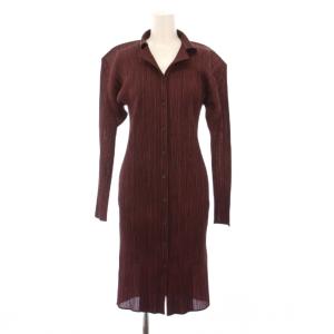 イッセイミヤケ シャツワンピース 3 ボルドー