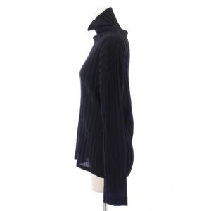 PLEATS PLEASE ISSEY MIYAKE イッセイミヤケ カットソー 長袖 タートルネック ストレッチ 3 紺 ネイビー /BB