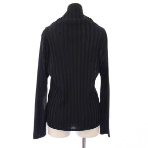 PLEATS PLEASE ISSEY MIYAKE イッセイミヤケ カットソー 長袖 タートルネック ストレッチ 3 紺 ネイビー /BB
