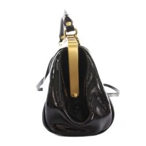 IL BISONTE ハンドバッグ ショルダーバッグ 2WAY がま口 黒 /YM