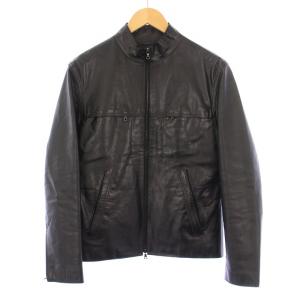 レザージャケット ライダース 革ジャン 牛革 スタンドカラー アウター ショート丈 ジップアップ 44