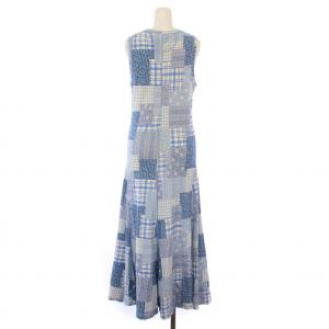 POLO RALPH LAUREN フレアワンピース パッチワーク M ブルー