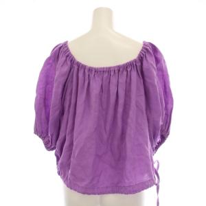 MYLAN ボリュームスリーブブラウス オフショルダー プルオーバー シャツ リネン 半袖 F パープル MY19SS-BL041
