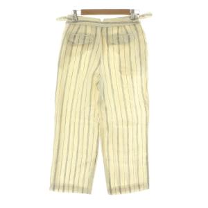 POLO RALPH LAUREN パンツ ストライプ ベルト 麻 リネン 絹 シルク 0 ホワイト ブルー 211697000001 /NQ