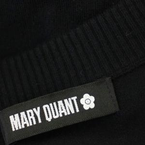 MARY QUANT ニットワンピース 267-403905-010 ひざ丈 ベルト付 長袖 38 黒 ブラック /G