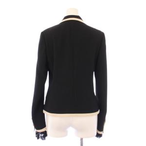 Lois CRAYON テーラードジャケット アウター シングル 総裏地 レース ショート丈 M 黒 ブラック タグ付き /BB