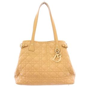 パナレア カナージュ トートバッグ レザー ロゴチャーム ベージュ