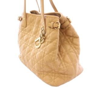 Christian Dior パナレア カナージュ トートバッグ レザー ロゴチャーム ベージュ