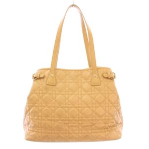 Christian Dior パナレア カナージュ トートバッグ レザー ロゴチャーム ベージュ