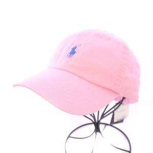 キャップ 帽子 6パネル ロゴ 刺繍 F ピンク タグ付き /BB