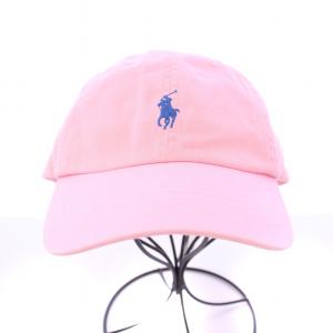 POLO RALPH LAUREN キャップ 帽子 6パネル ロゴ 刺繍 F ピンク タグ付き /BB