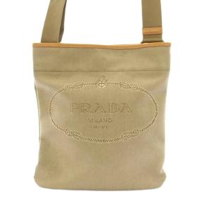 ロゴ ジャガード ショルダーバッグ スクエア キャンバス ベージュ VA0655