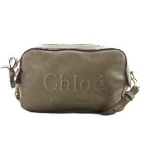 ショルダーバッグ ロゴ レザー ゴールド色 /AN11